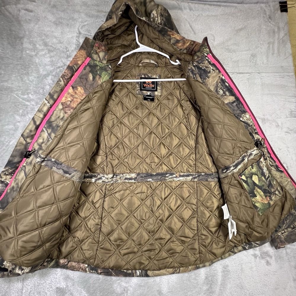 Walls Womens L Camo Insulated Hooded Hunting Gear Pink Accents Gorpcore Workwear - Picture 2 of 13